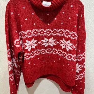 NWT Pink Rose sweater size Medium red/white